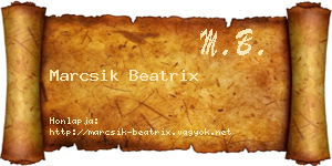 Marcsik Beatrix névjegykártya
